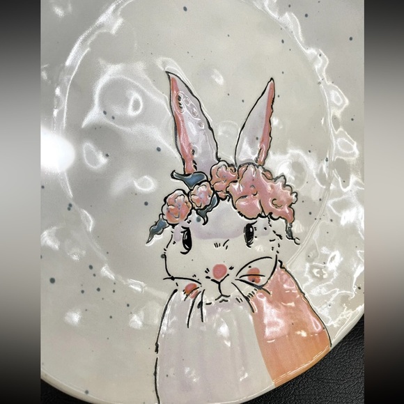 Set Of 4 Eli + Ana 10.5” Venassa  Bunny Dinner Plates Easter Rabbit New - Picture 3 of 4